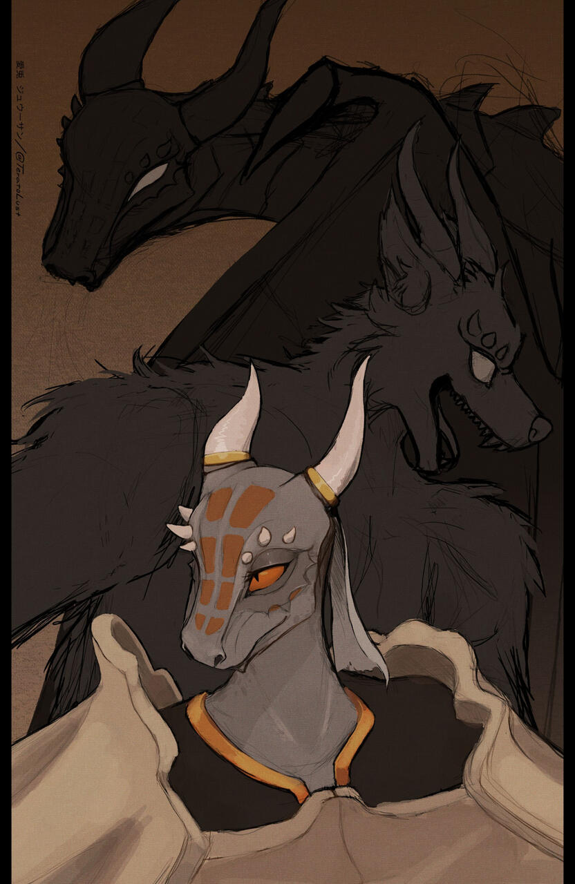 She's a dragon, a wolf, and a mother (half clean)