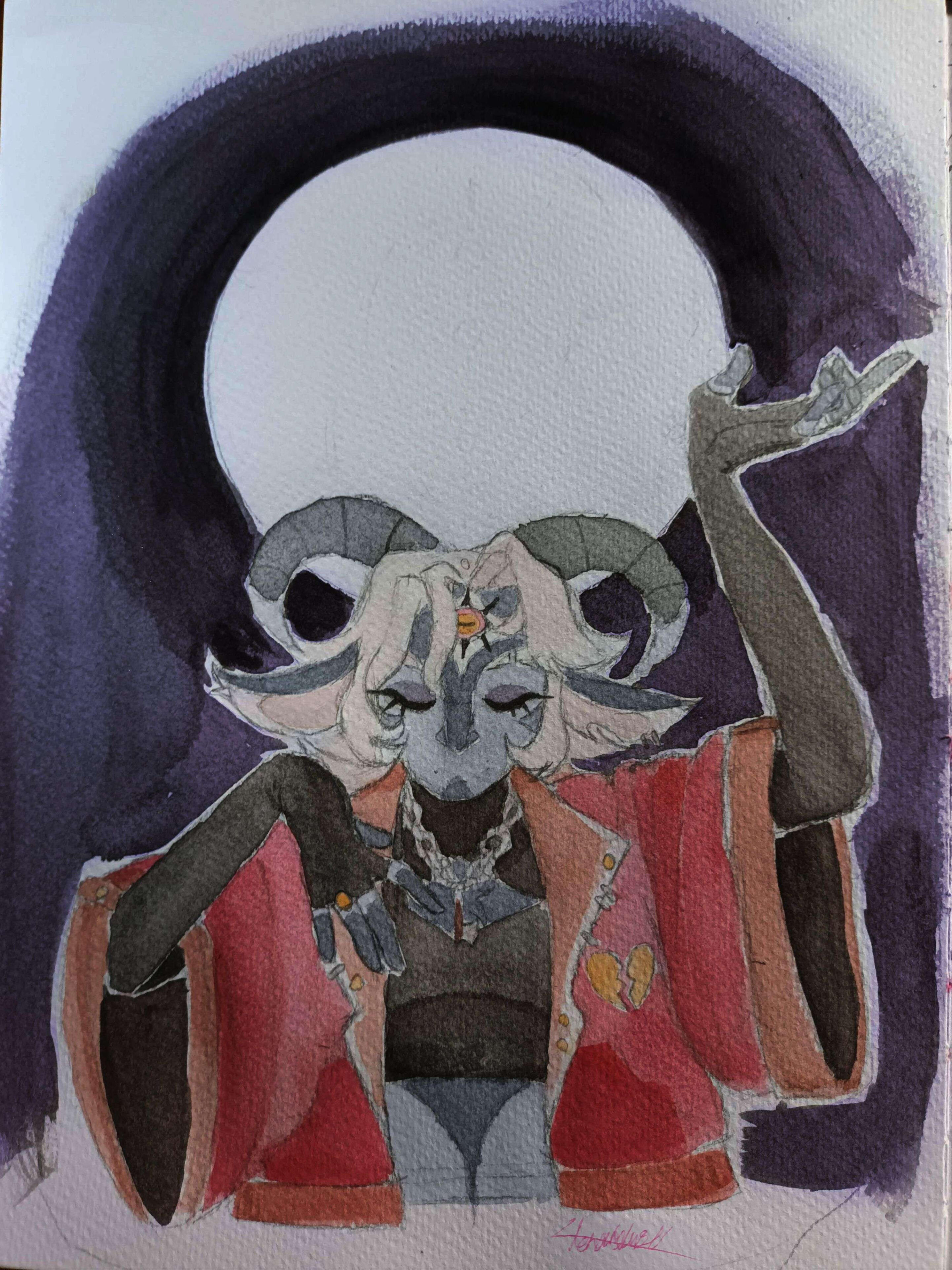☆ Moon God ☆ (analog/traditional art)