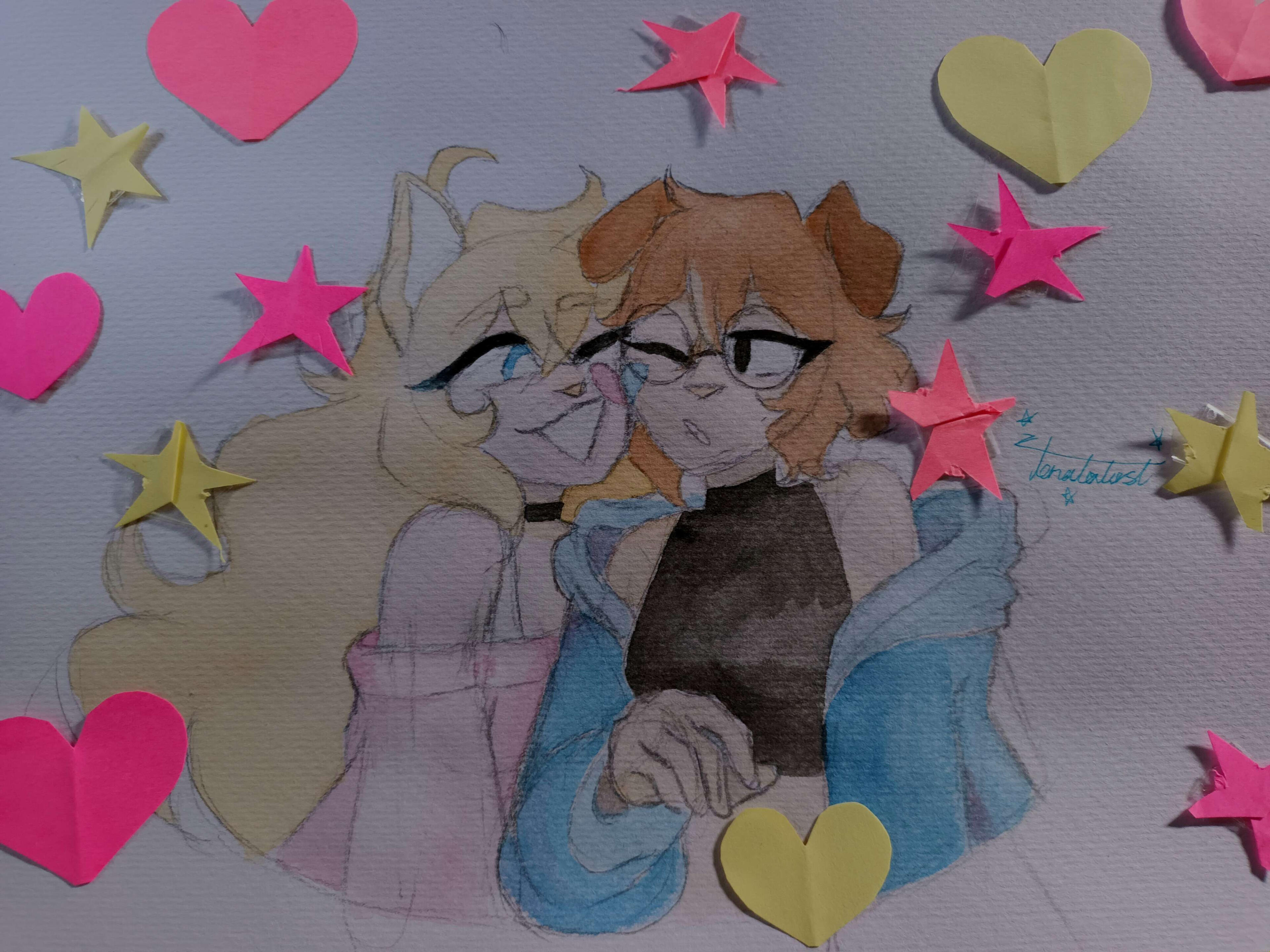 Two sides of a pup! (analog/traditional art)